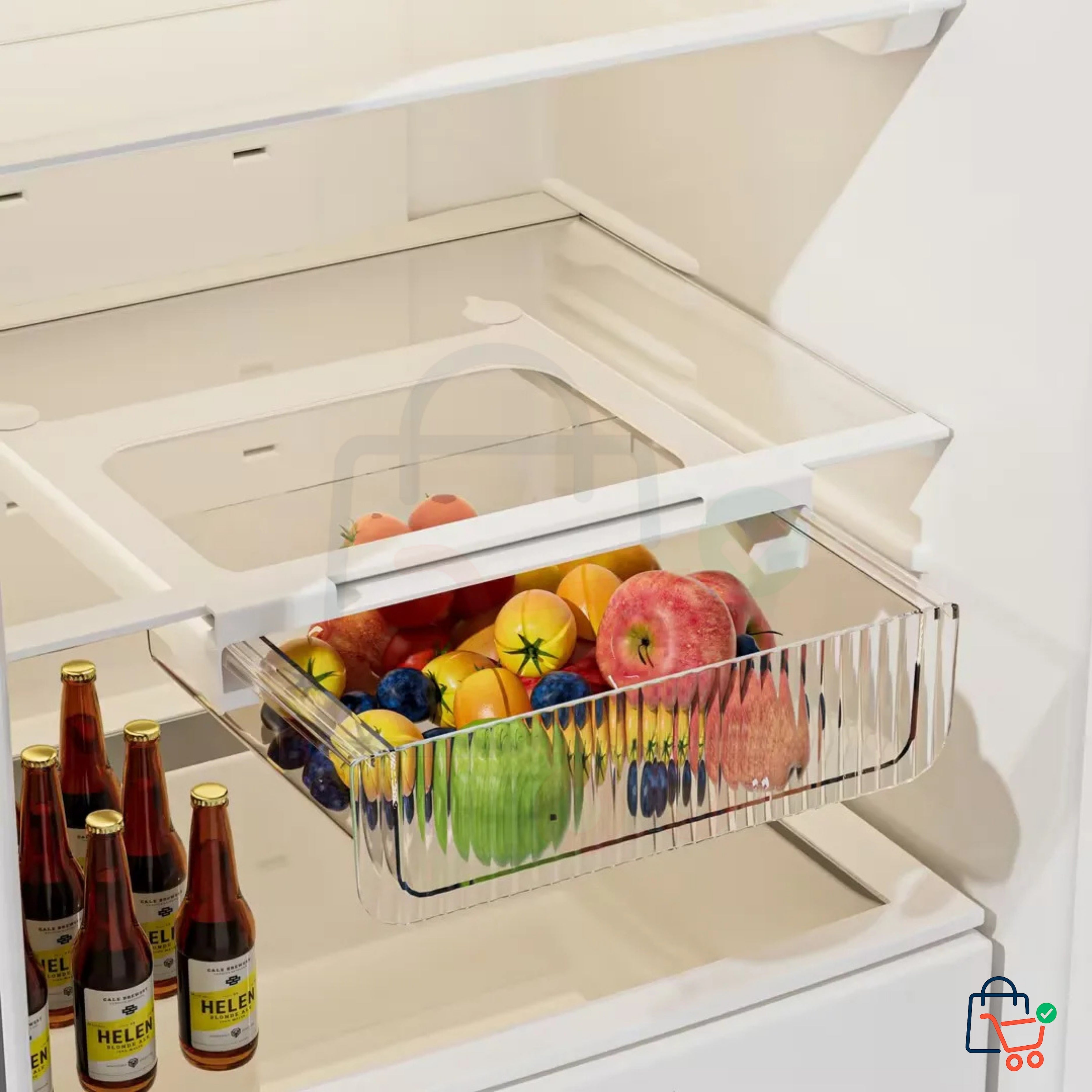 Fridge Organizer with Drawer Pull Case