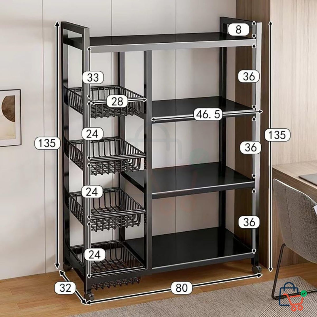 Multi-Layer Metal Shelf
