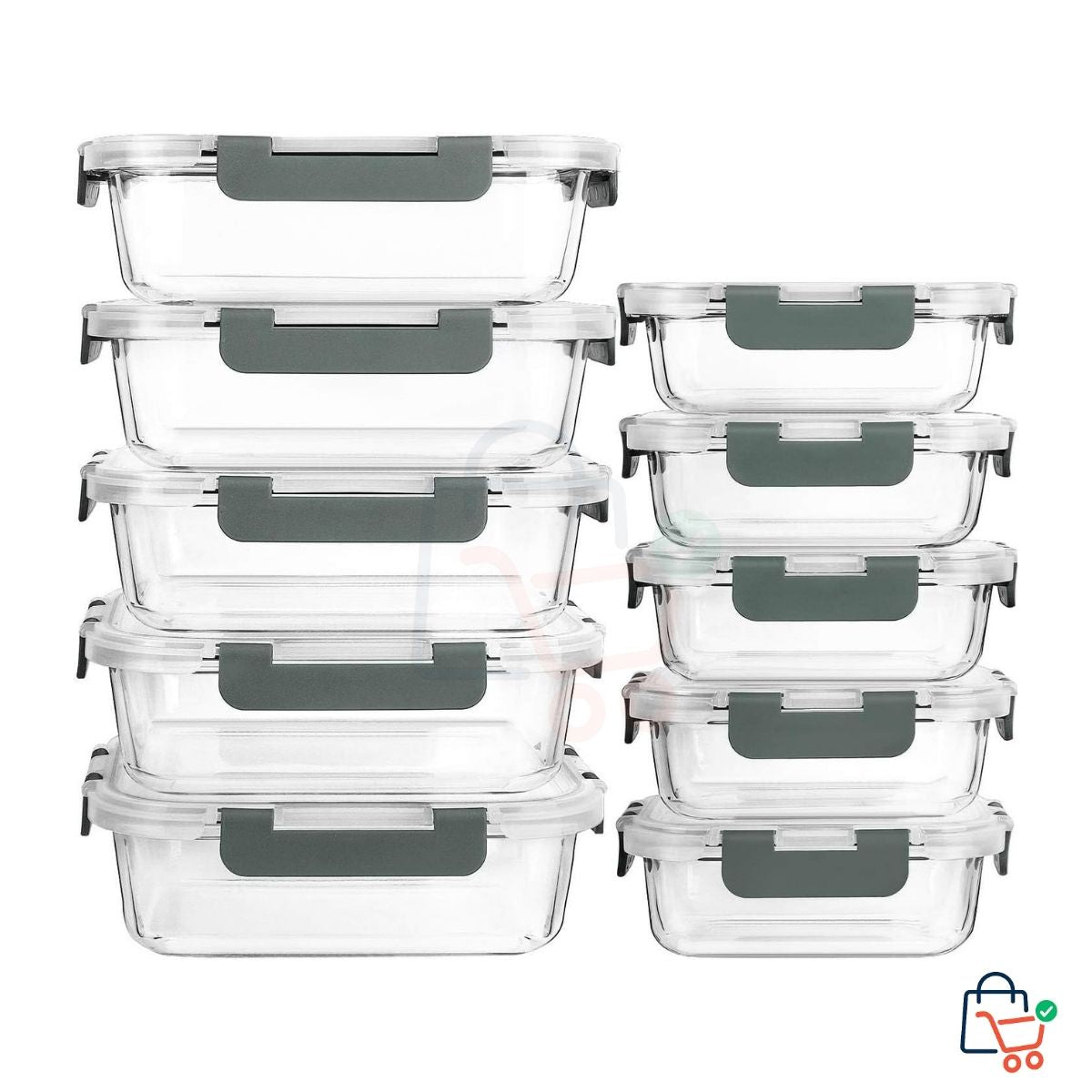 10 Pcs - Glass Container Set