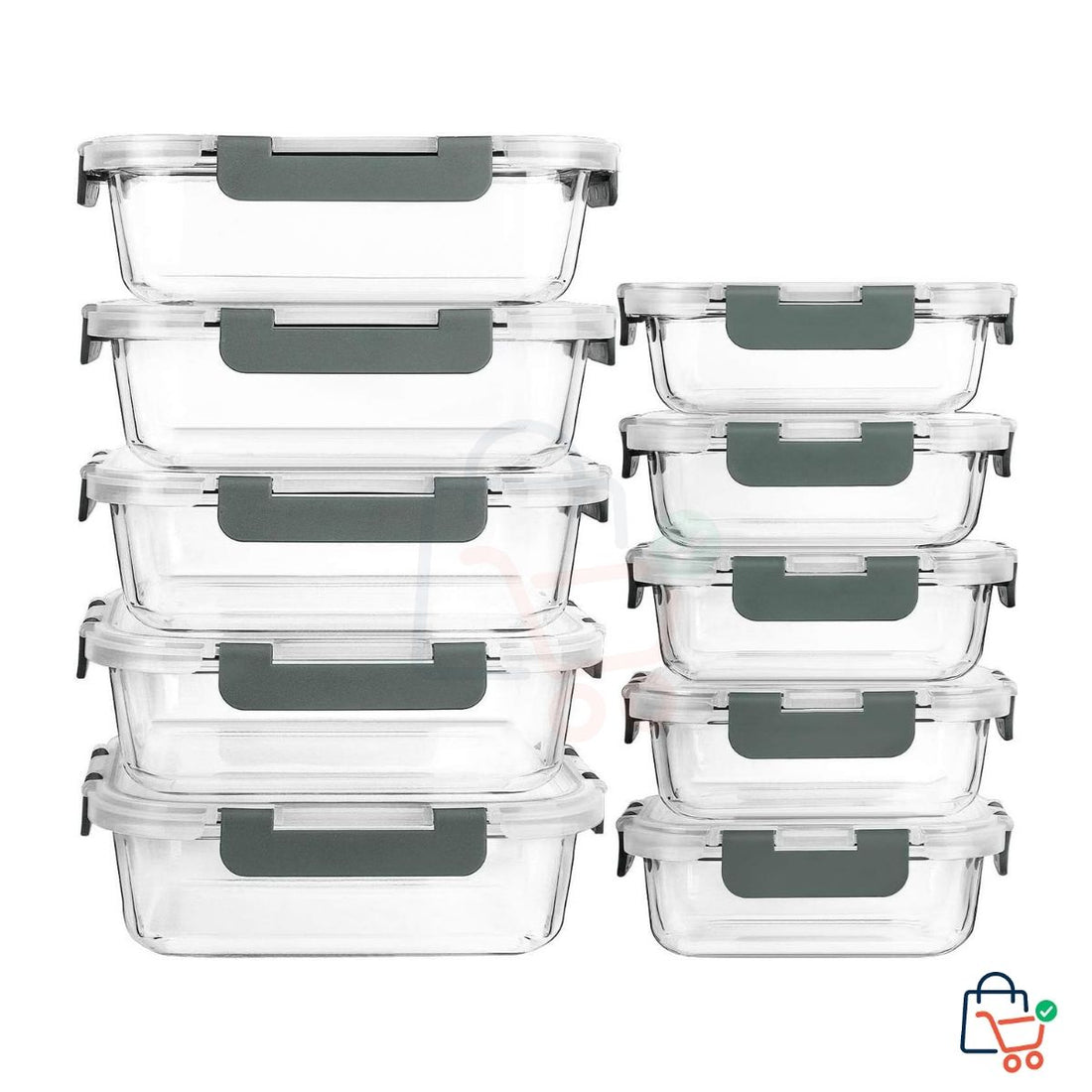 10 Pcs - Glass Container Set