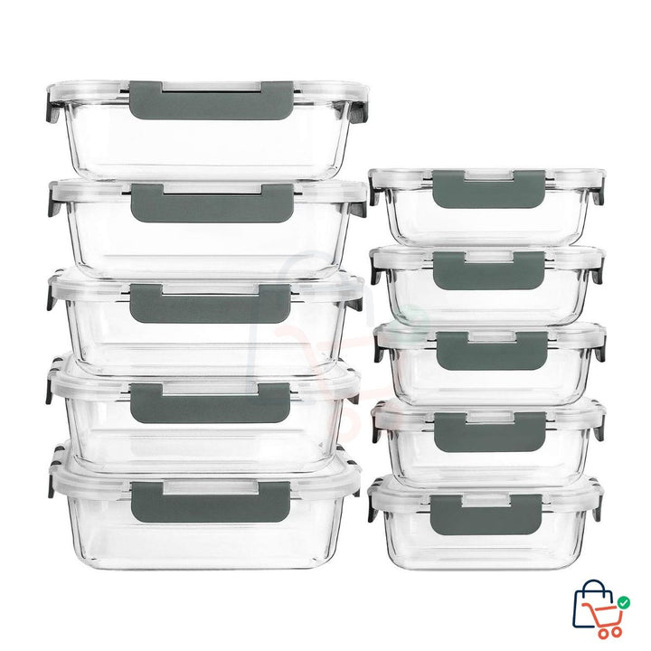 10 Pcs - Glass Container Set