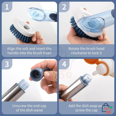 4 Pcs - Kitchen Cleaning Brush Set