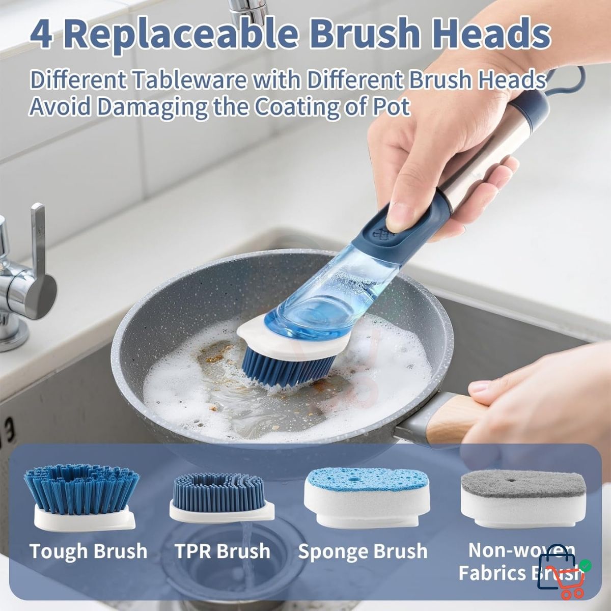 4 Pcs - Kitchen Cleaning Brush Set