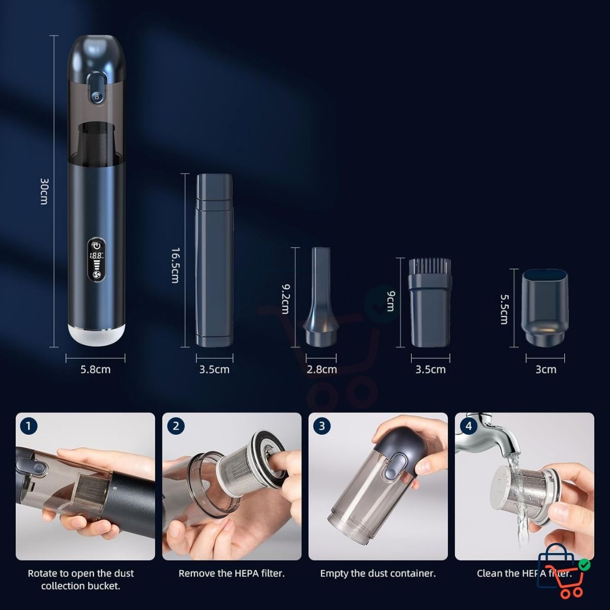 Car Cordless Vacuum Cleaner (18000 Pa)