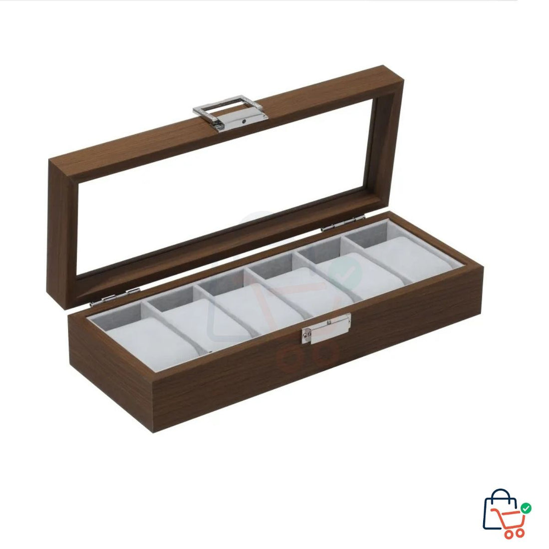 6-Slot Wooden Watch Storage Box