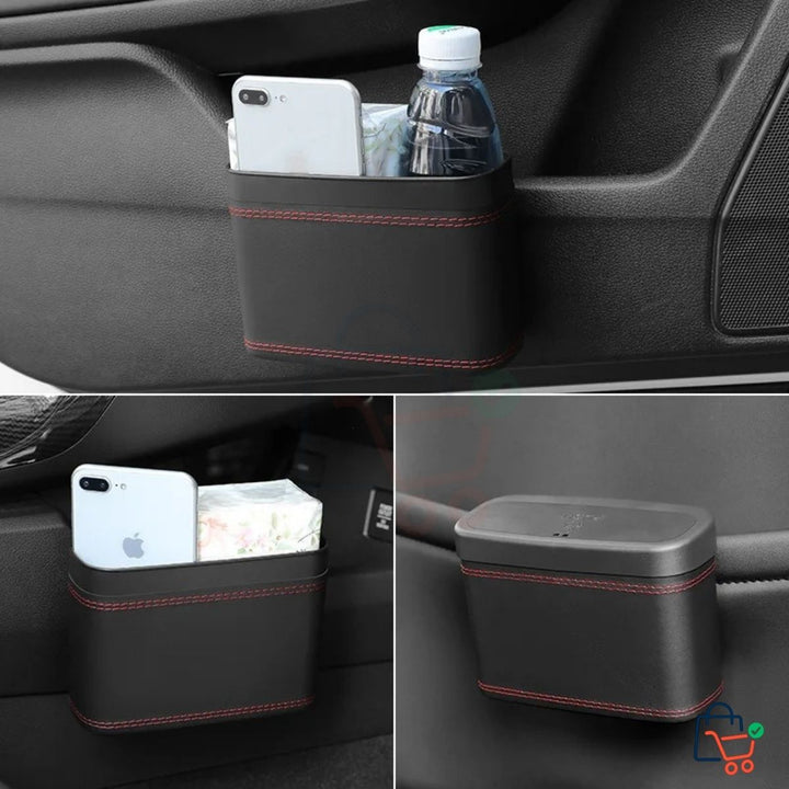 2 Pcs - Leather Car Bin