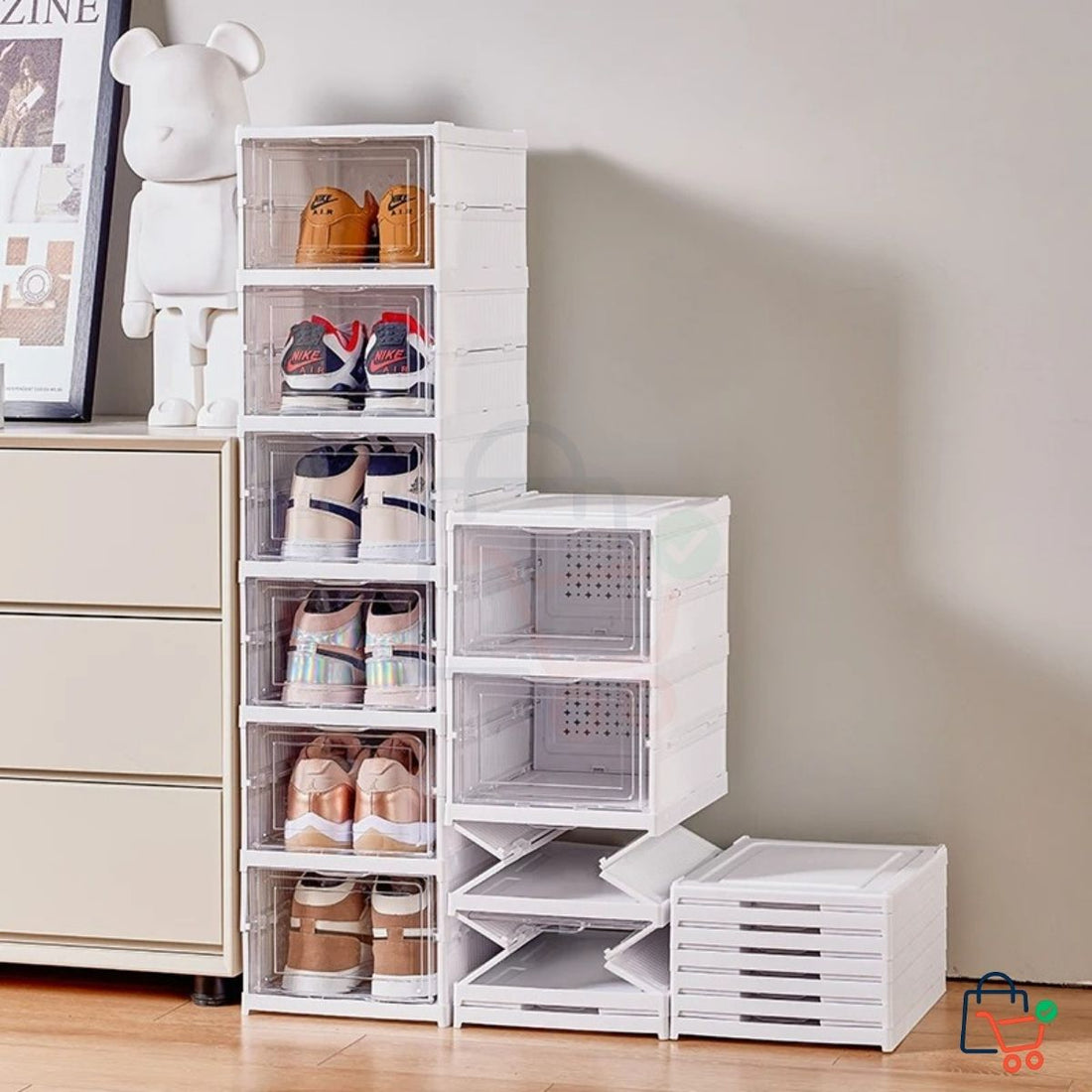 Foldable Shoe Cabinet (6 Pairs)