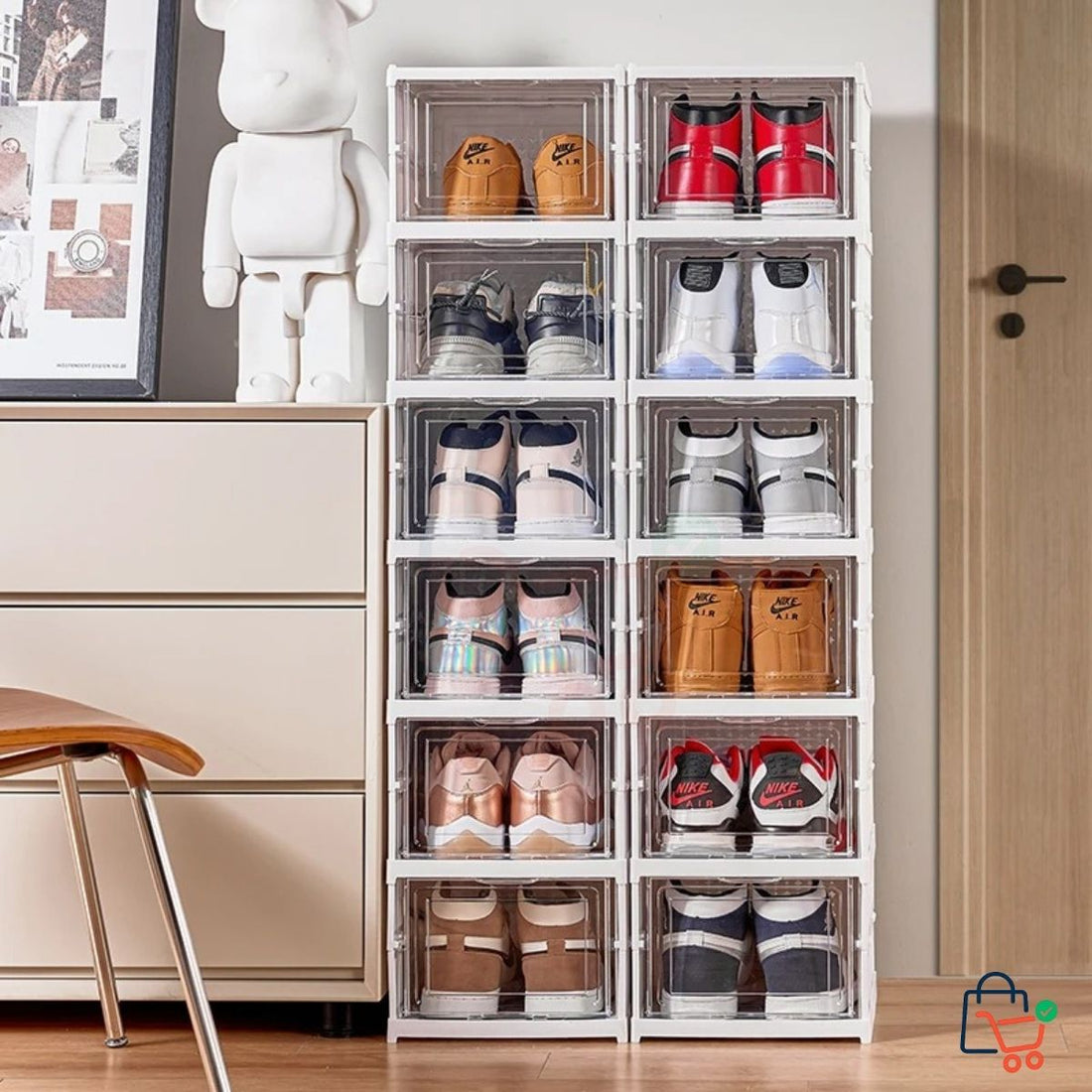 Foldable Shoe Cabinet (6 Pairs)