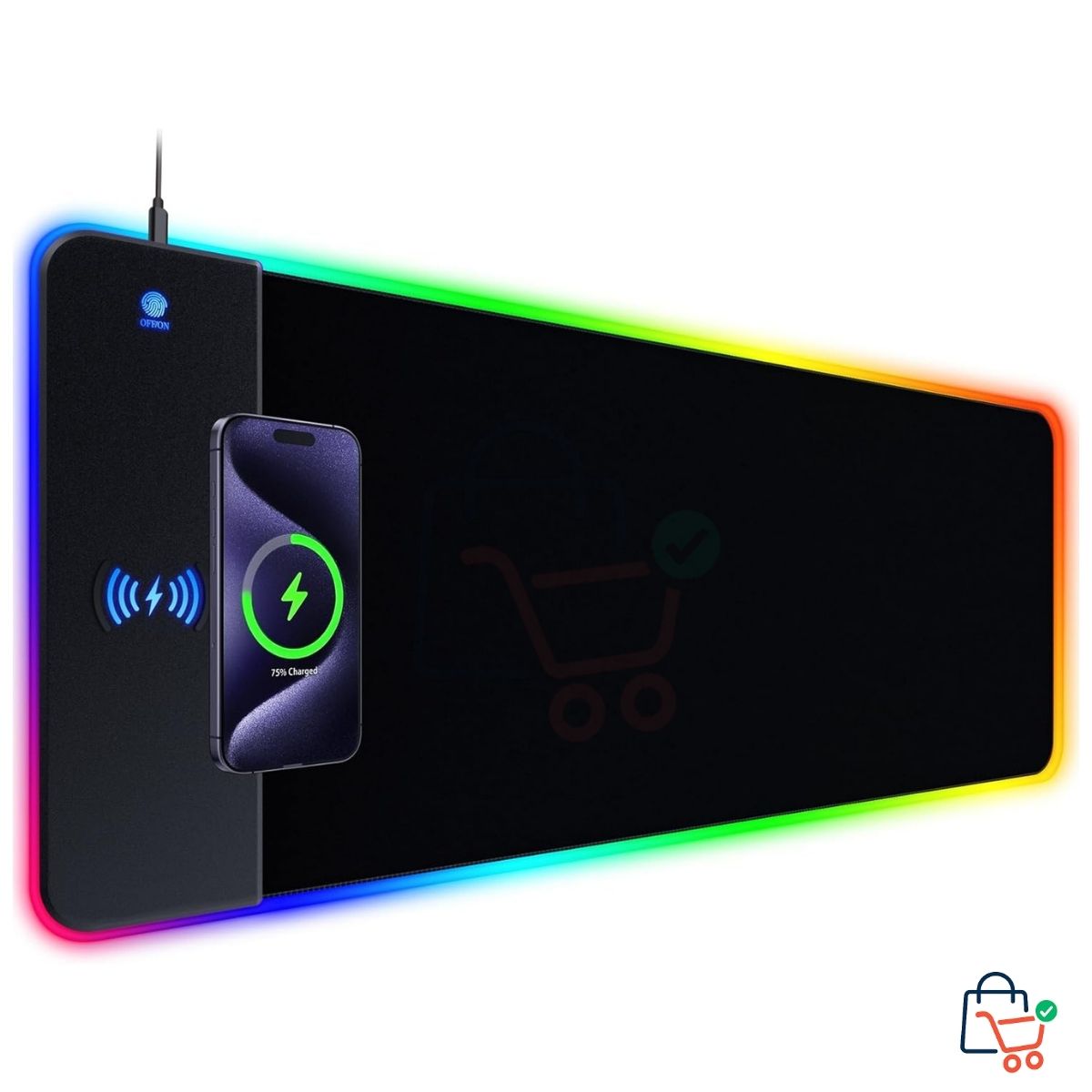 Desk Mat with LED & Wireless Charging