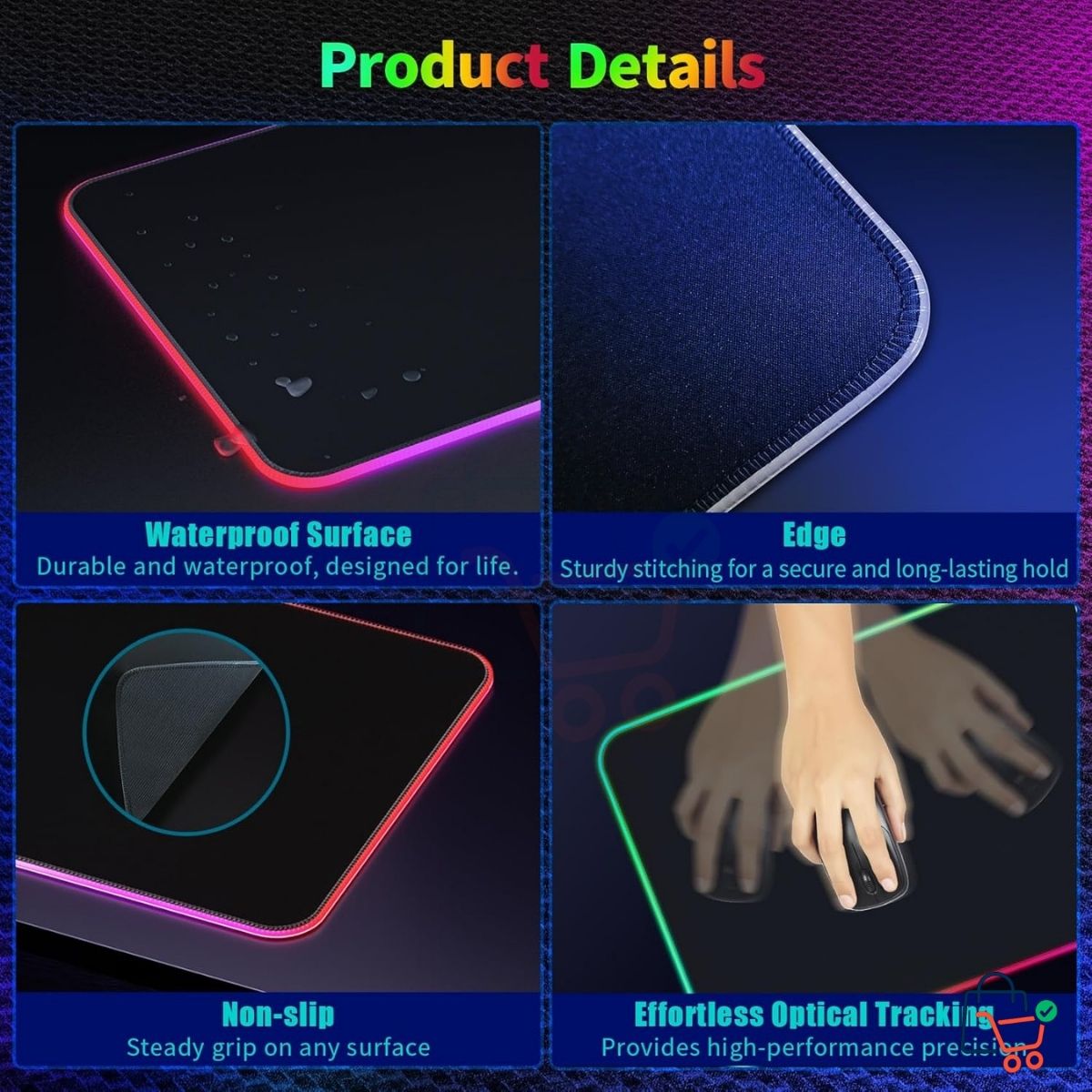 Desk Mat with LED & Wireless Charging