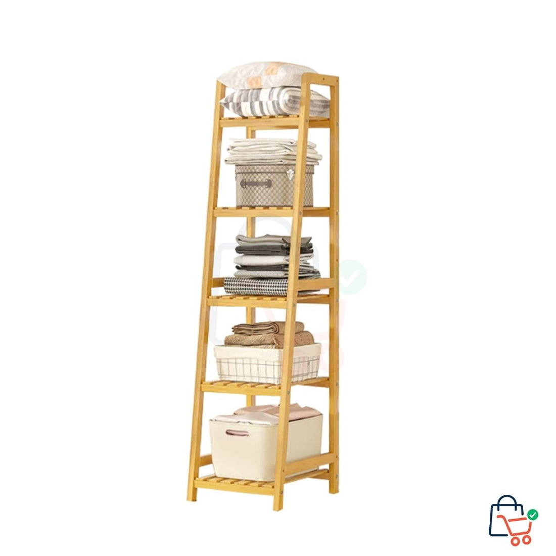 5-Tier Bamboo Ladder Shelf