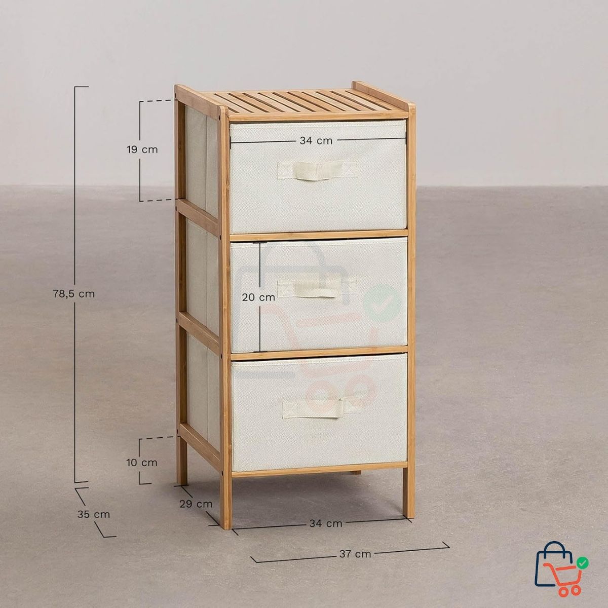 3-Tier Bamboo Drawer