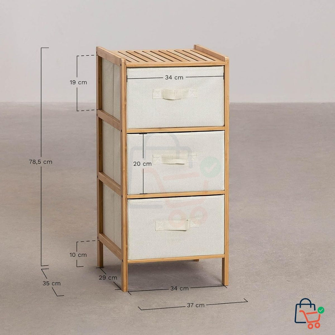 3-Tier Bamboo Drawer