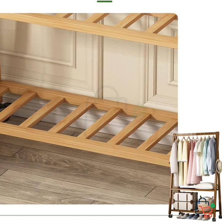 2-Tier Bamboo Coat Shelf