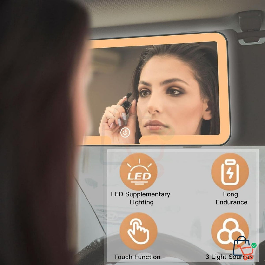 Car Visor Mirror with LED