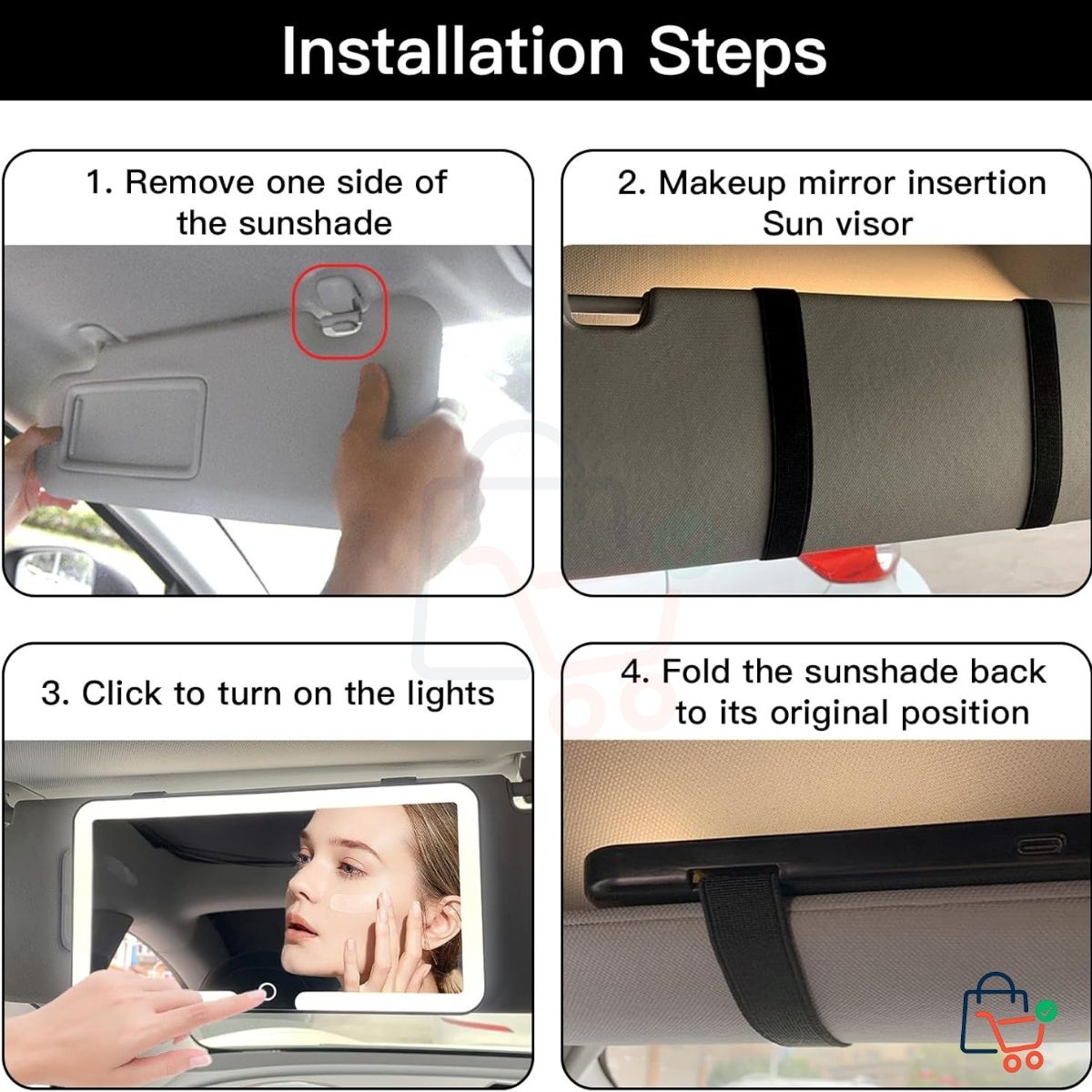 Car Visor Mirror with LED