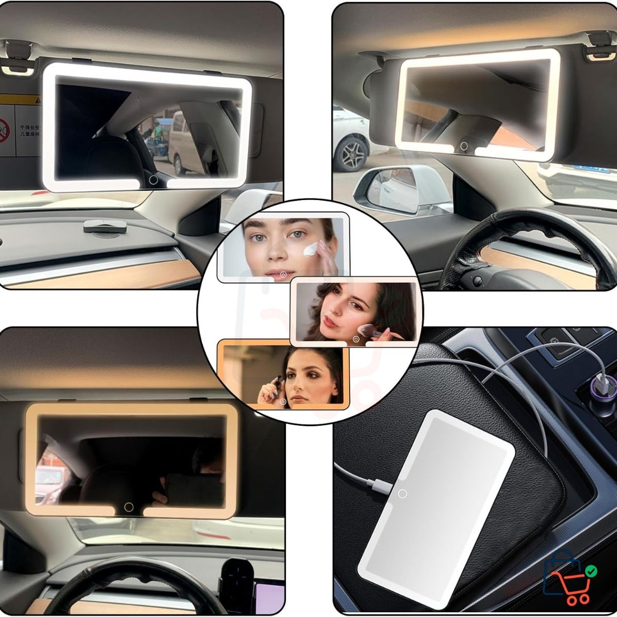 Car Visor Mirror with LED