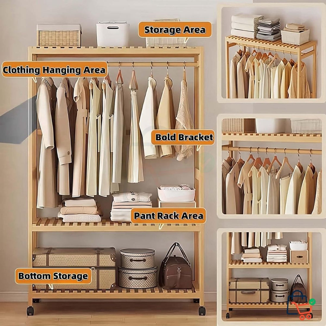 3-Layer Bamboo Clothes Hanger