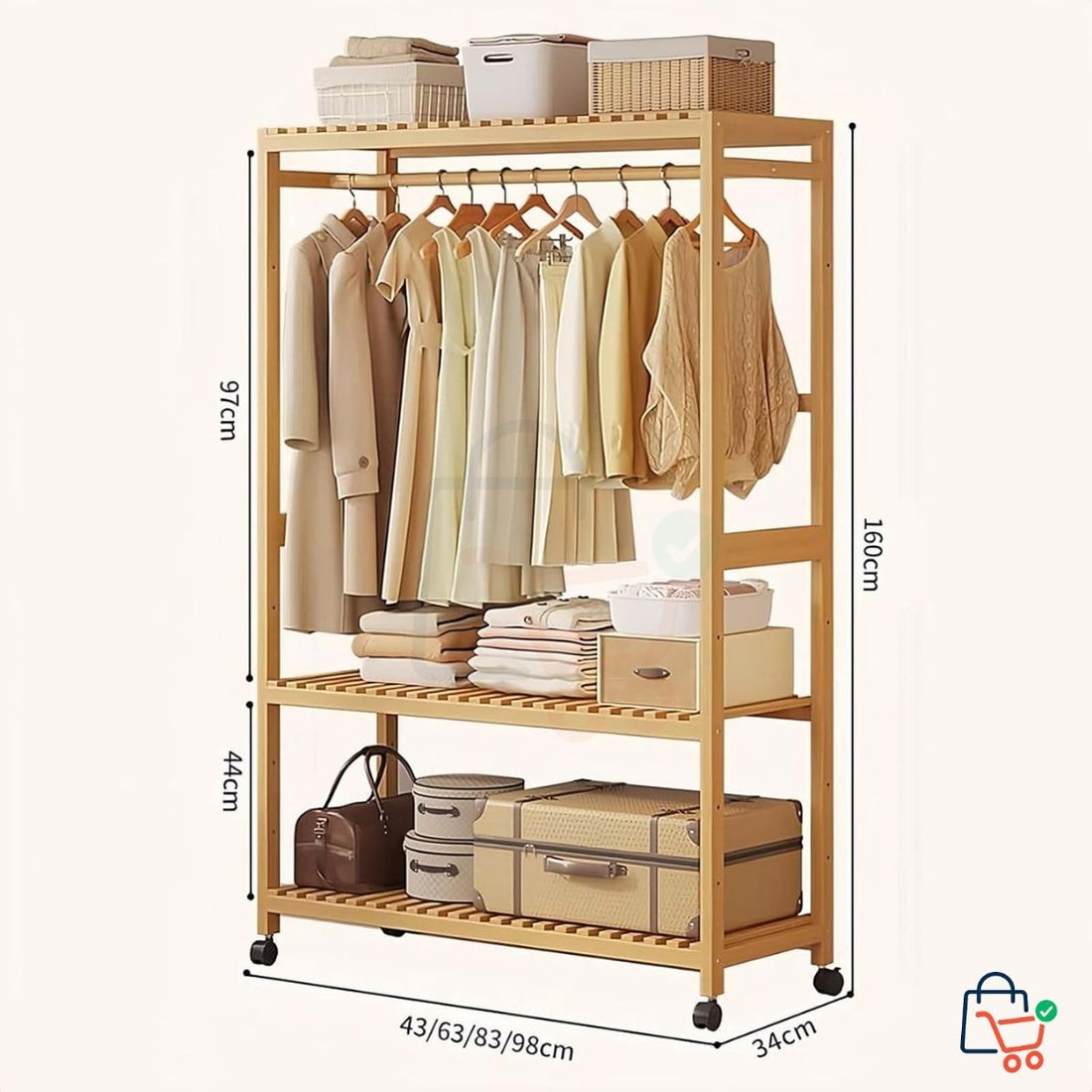 3-Layer Bamboo Clothes Hanger