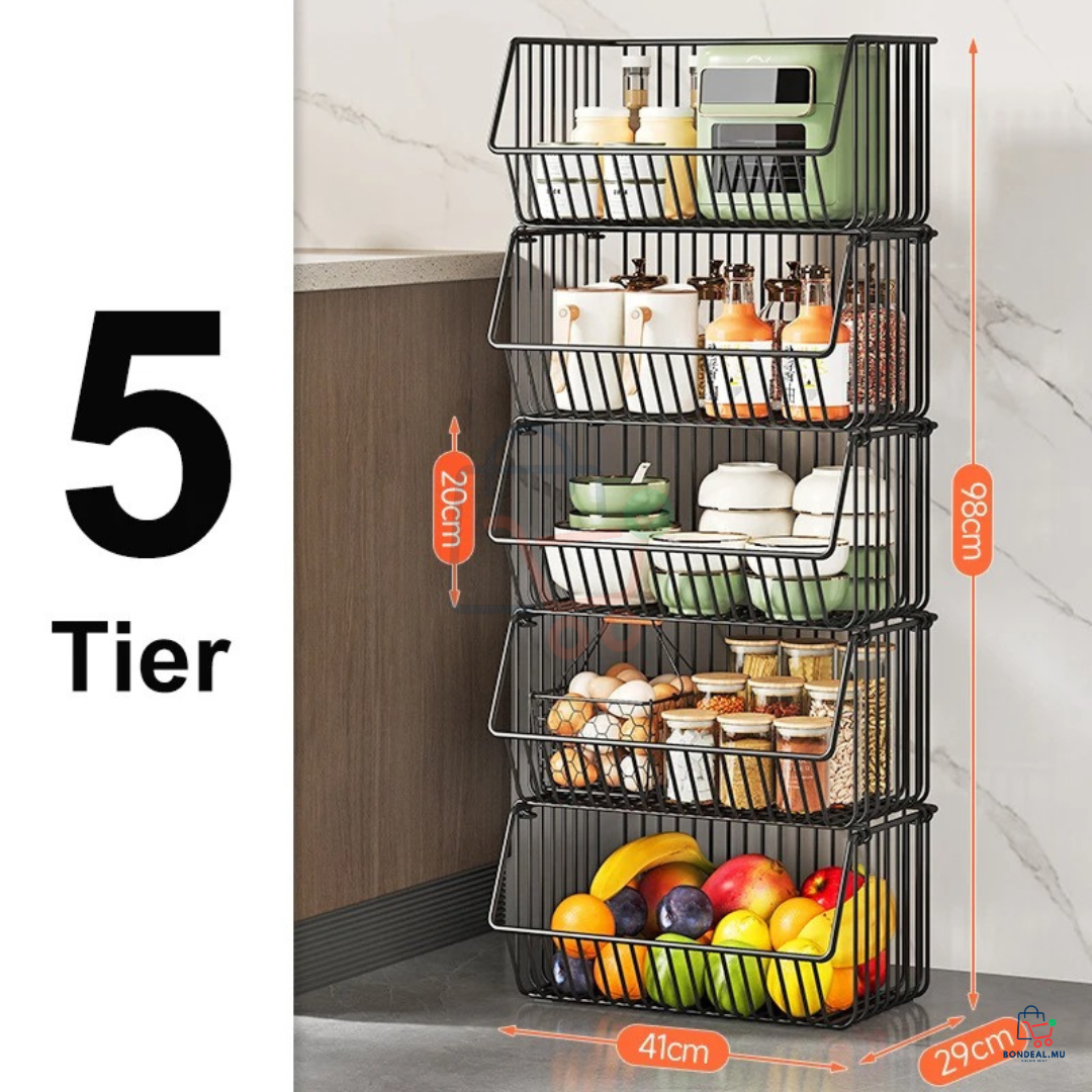 5-Tier Stackable Metal Basket