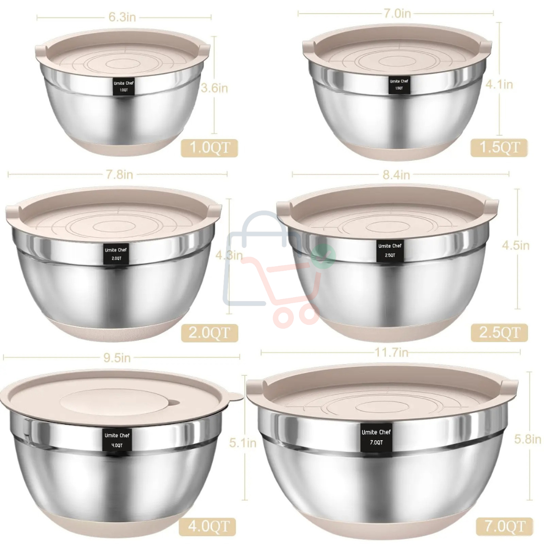 26 Pcs - Stainless Steel Bowls & Accessories