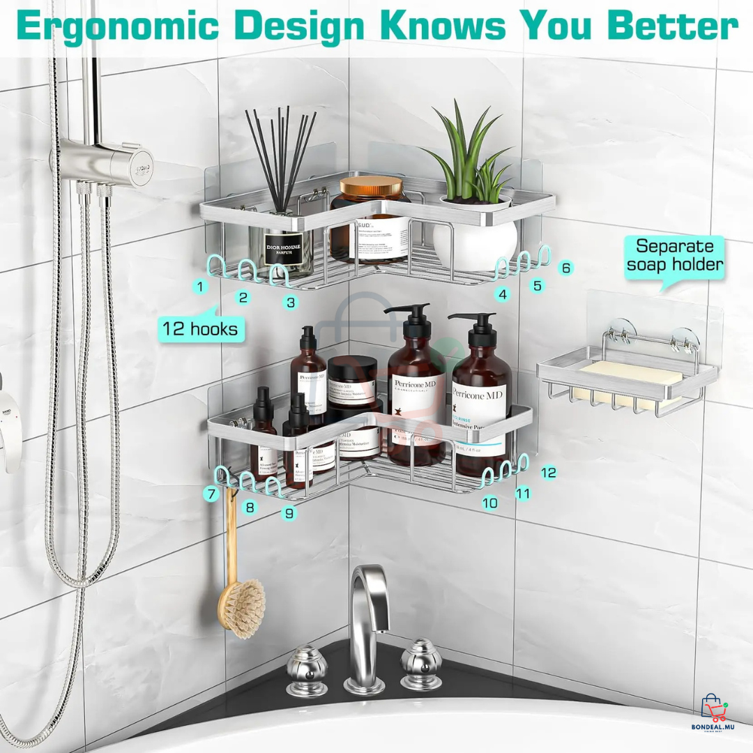3 Pcs - Adhesive Shower Organizer