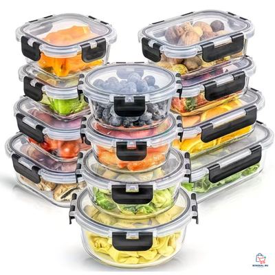 12 Pcs - Glass Container Set