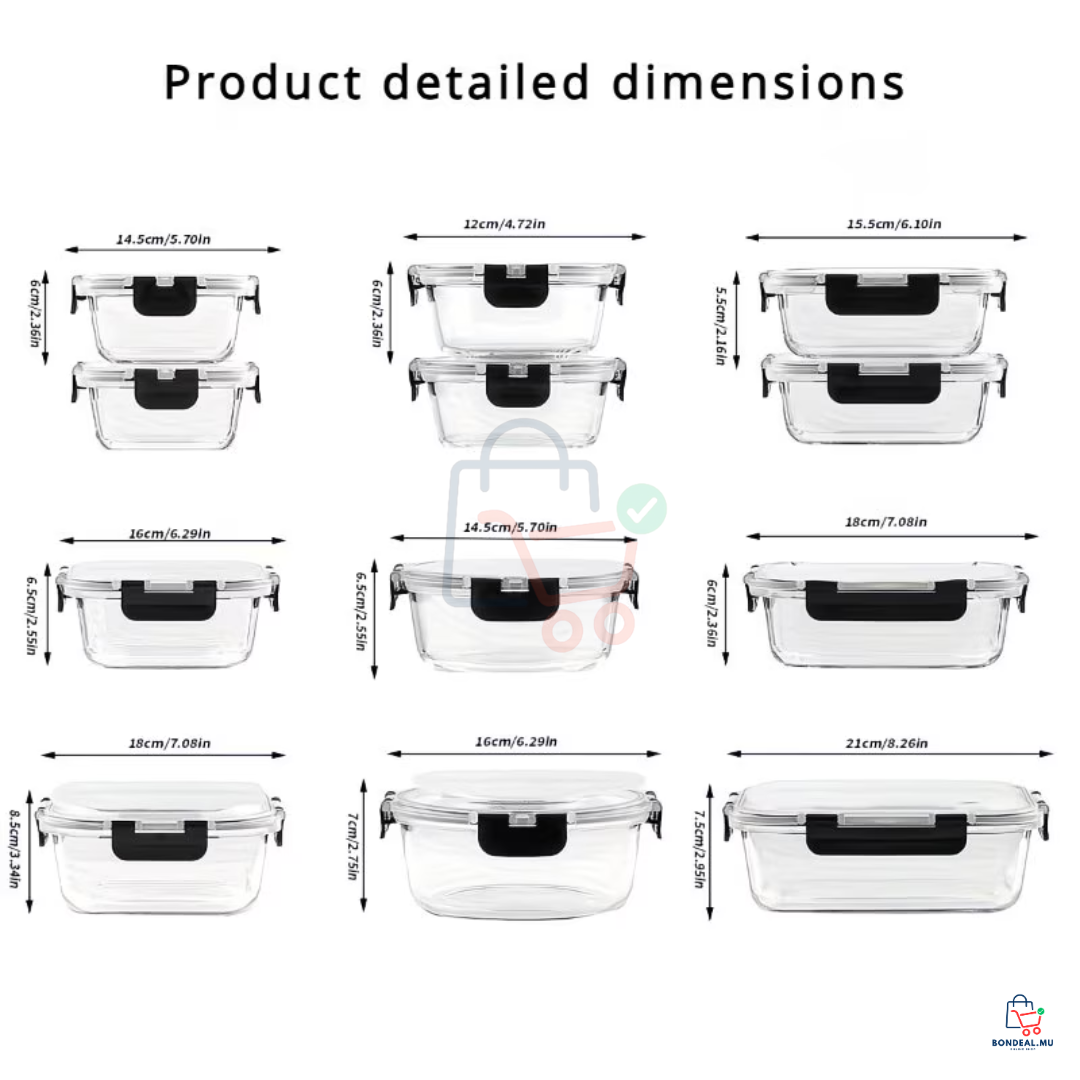 12 Pcs - Glass Container Set