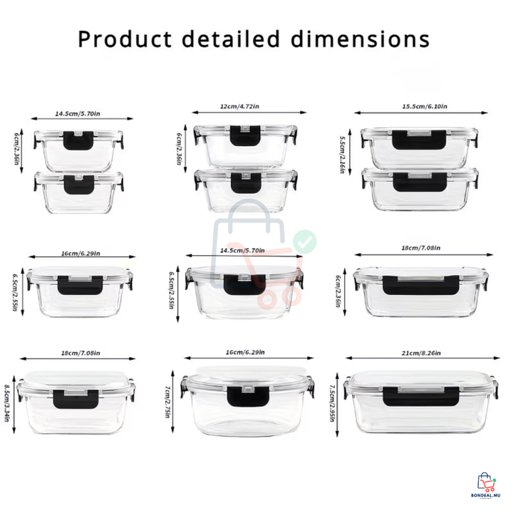 12 Pcs - Glass Container Set