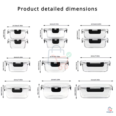 12 Pcs - Glass Container Set