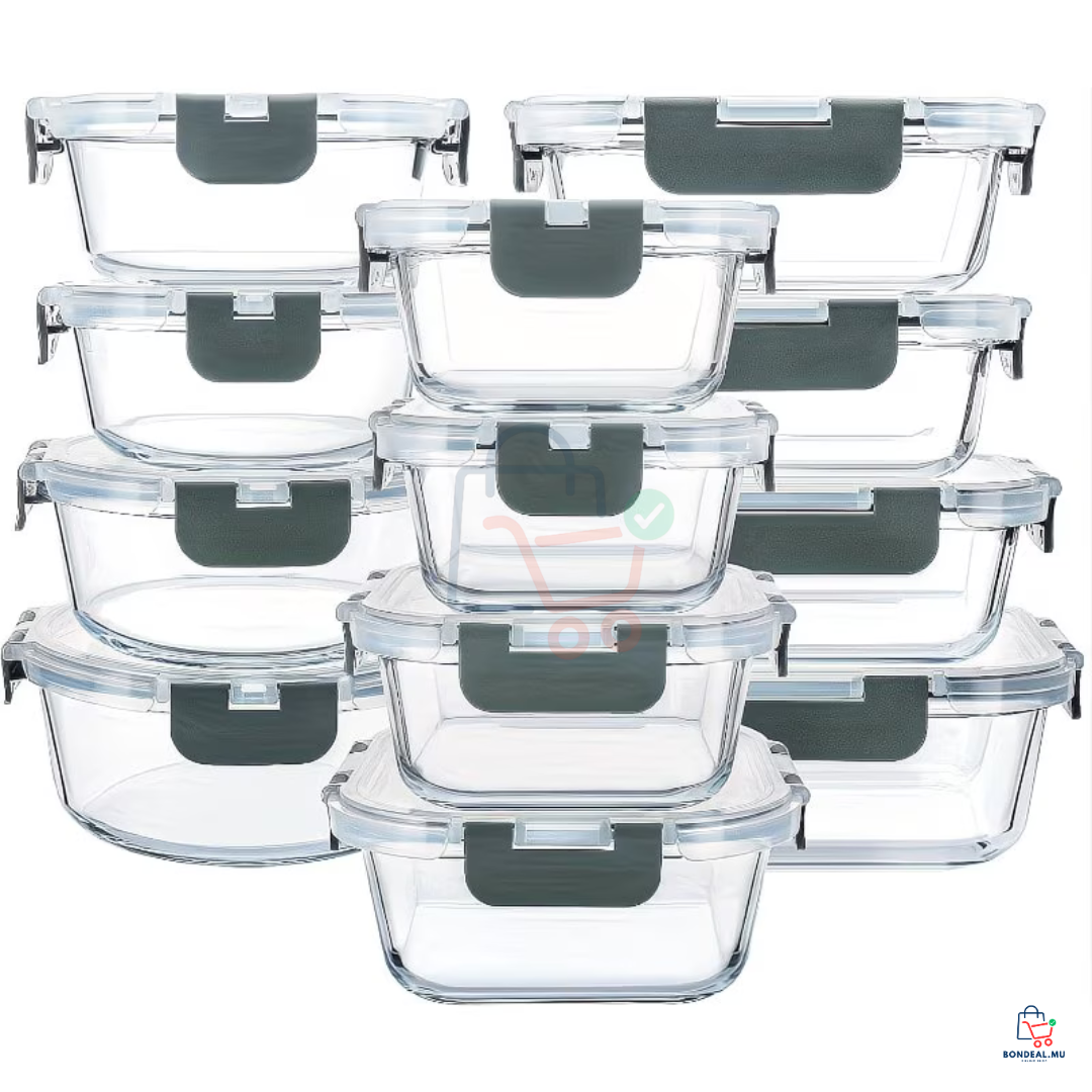 12 Pcs - Glass Container Set