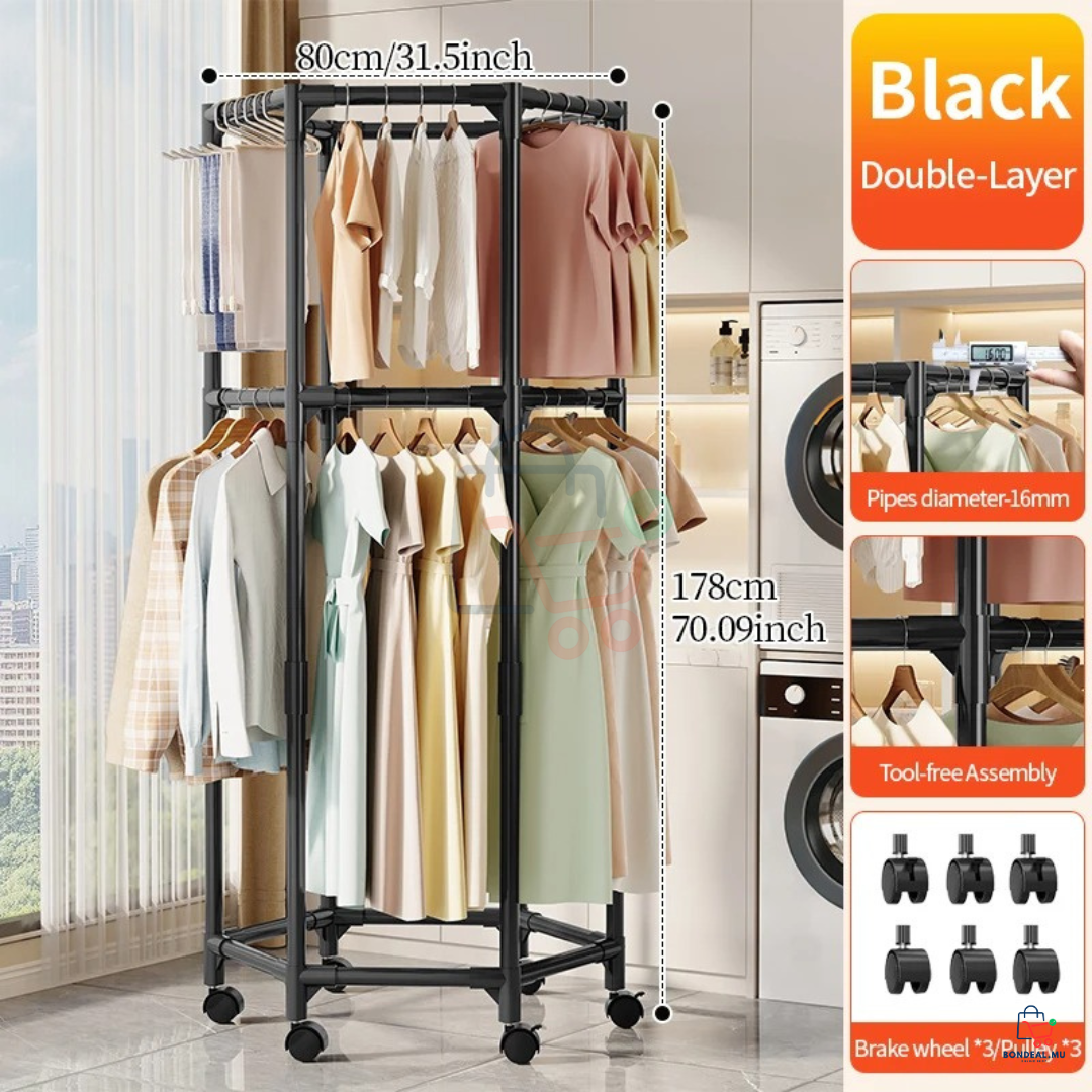 2-Tier Rotating Clothes Rack