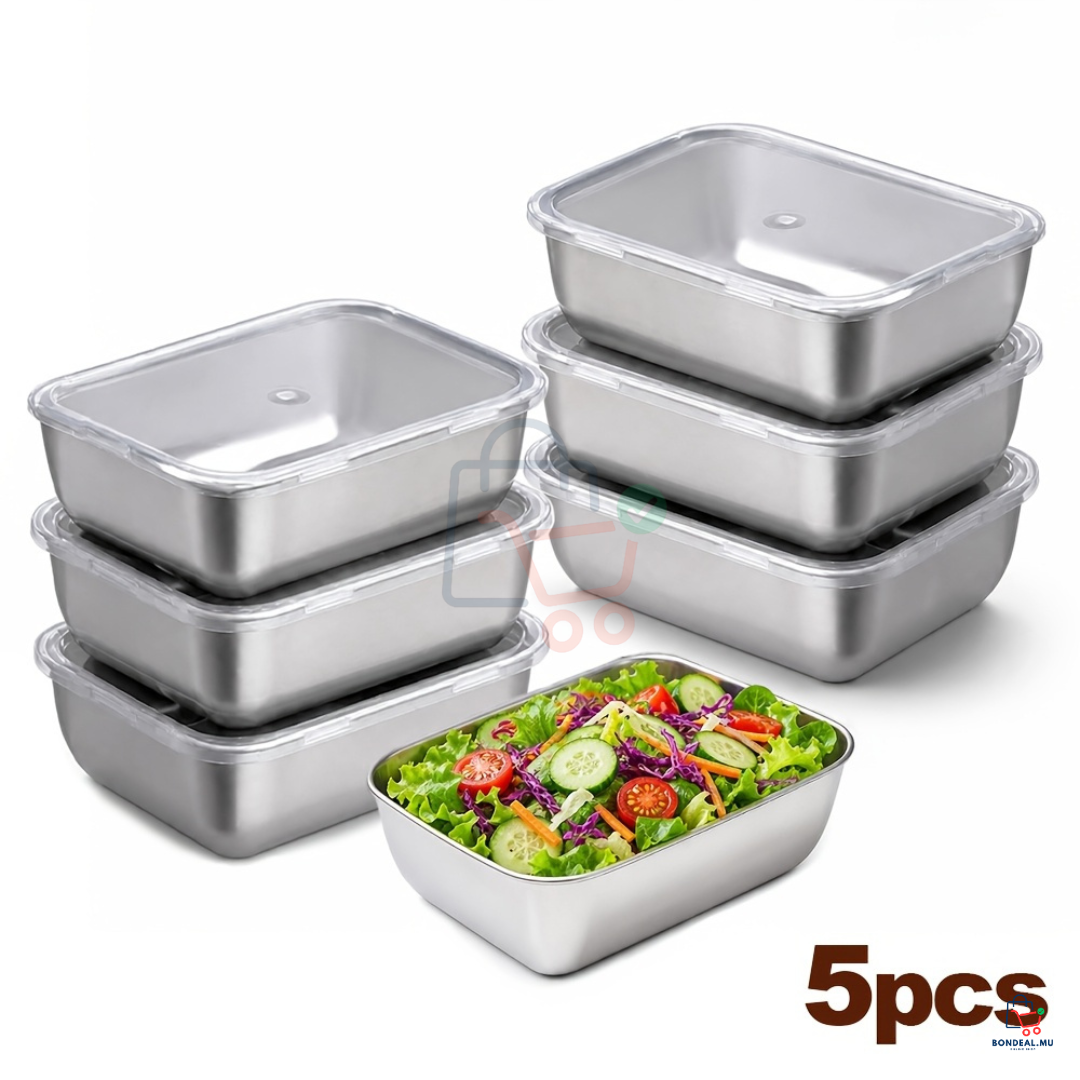5 Pcs - Stainless Steed Containers