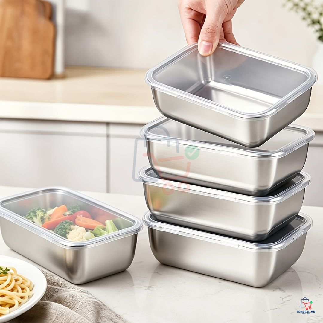 5 Pcs - Stainless Steed Containers