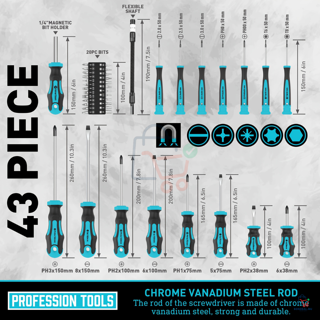 43 Pcs - Screwdriver Set