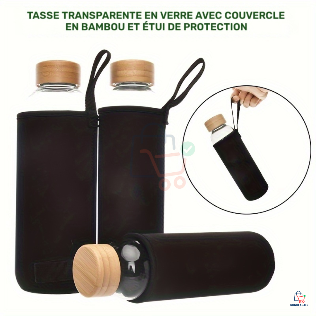 1L - Glass Bottle with Cover