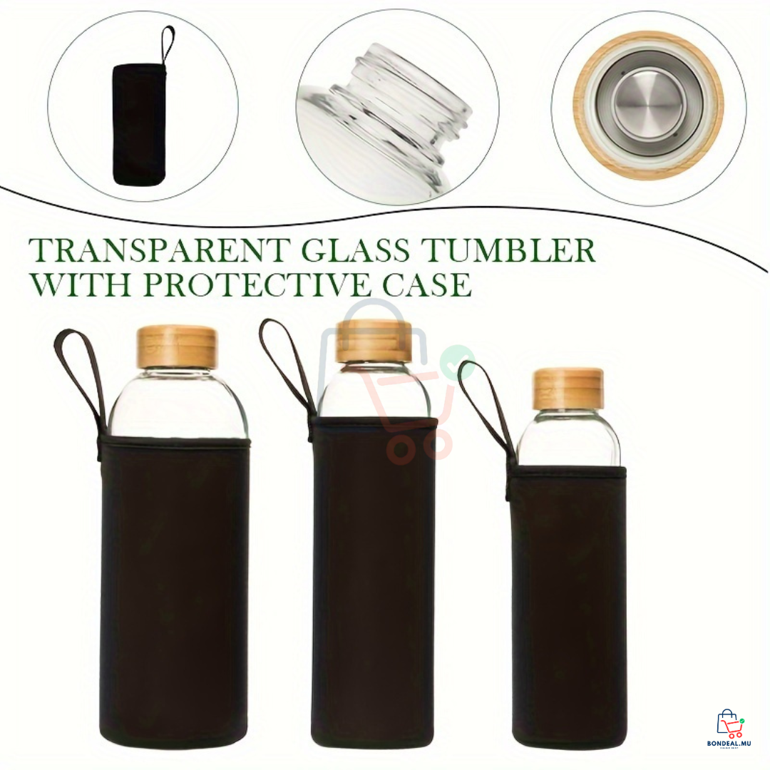 1L - Glass Bottle with Cover