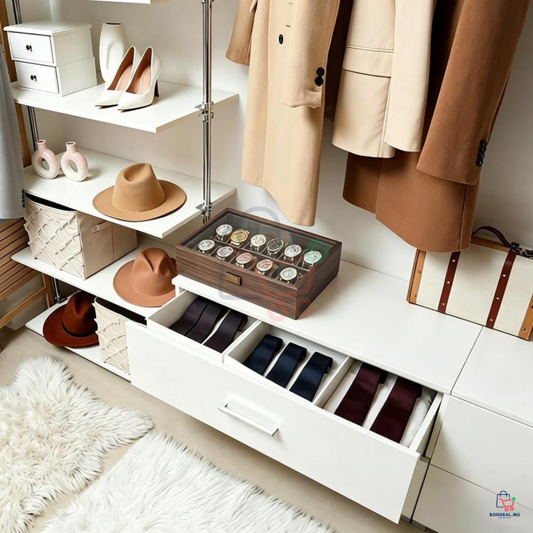 12-Slot Wooden Watch Storage Box