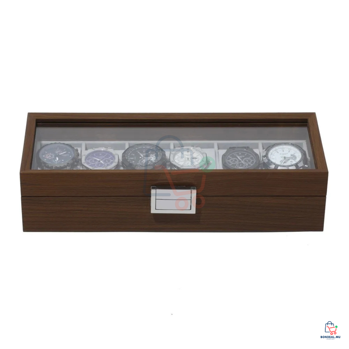 6-gleuf Hout Horlosie Stoorboks