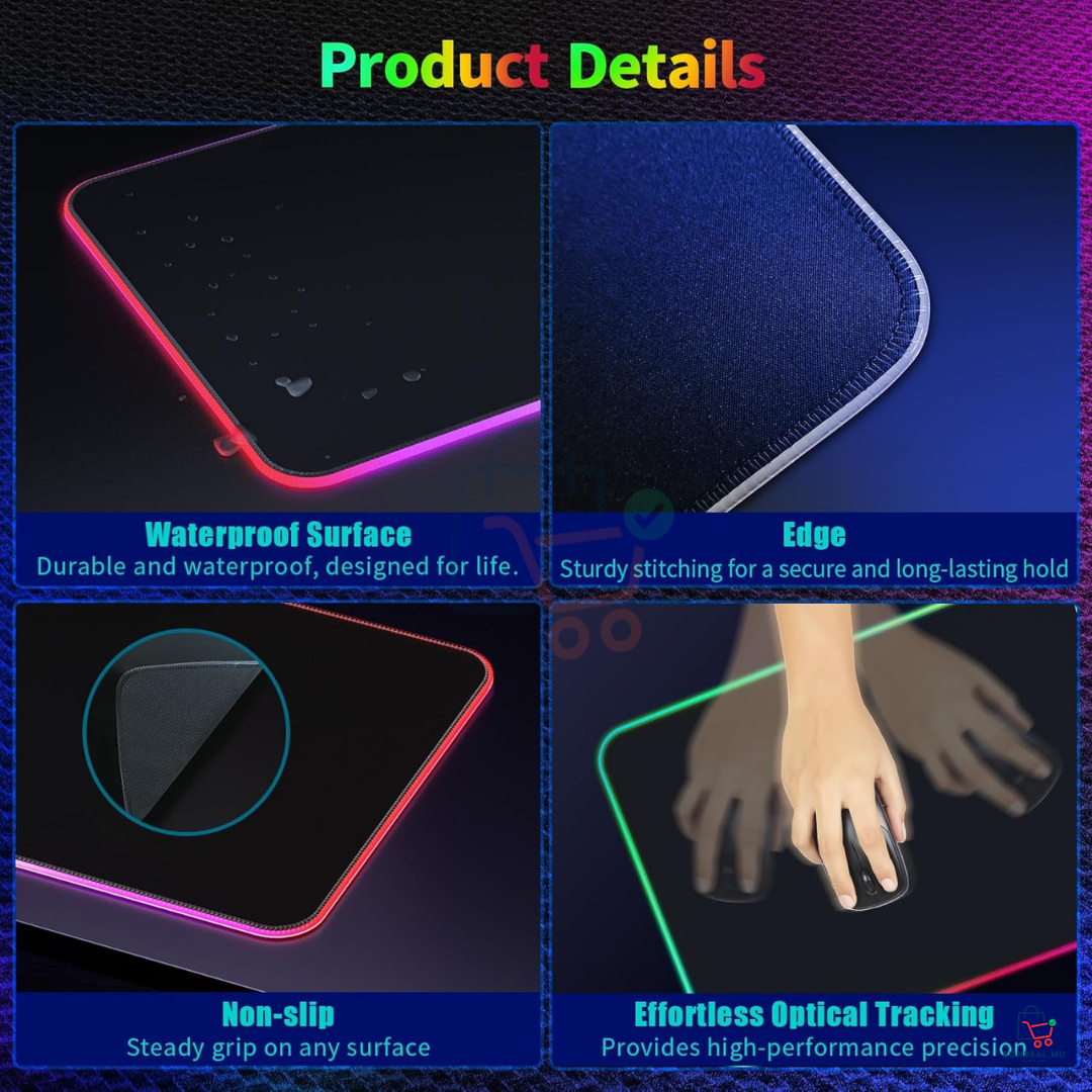 Desk Mat with LED & Wireless Charging