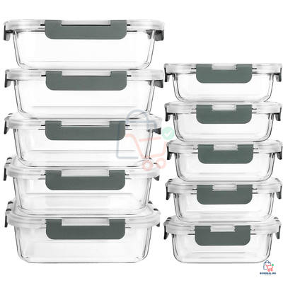 10 Pcs - Glass Container Set