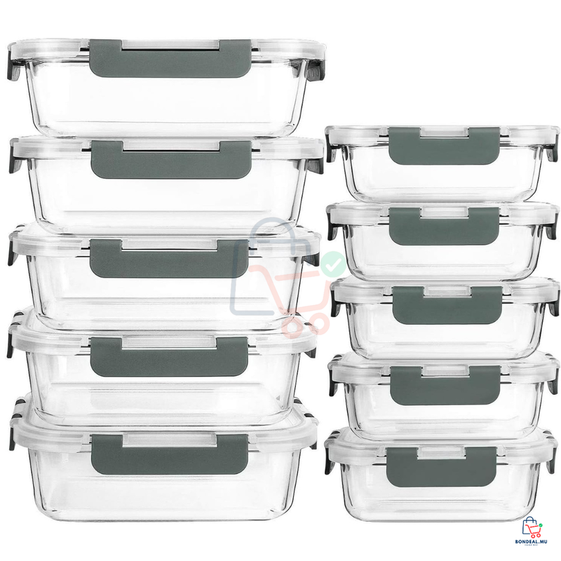 10 Pcs - Glass Container Set