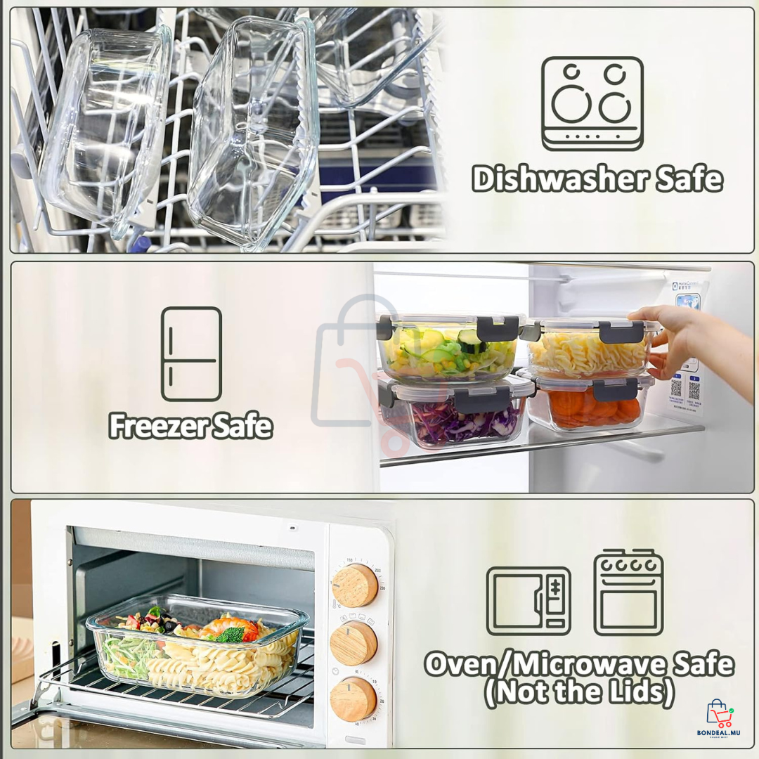 10 Pcs - Glass Container Set