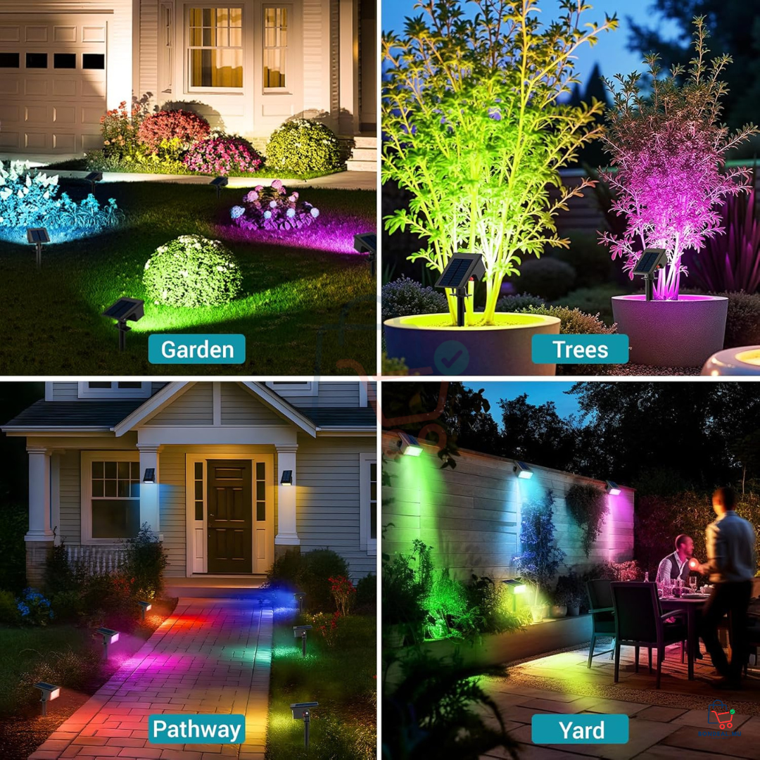 2 Pcs - RGB - Solar LED Spot