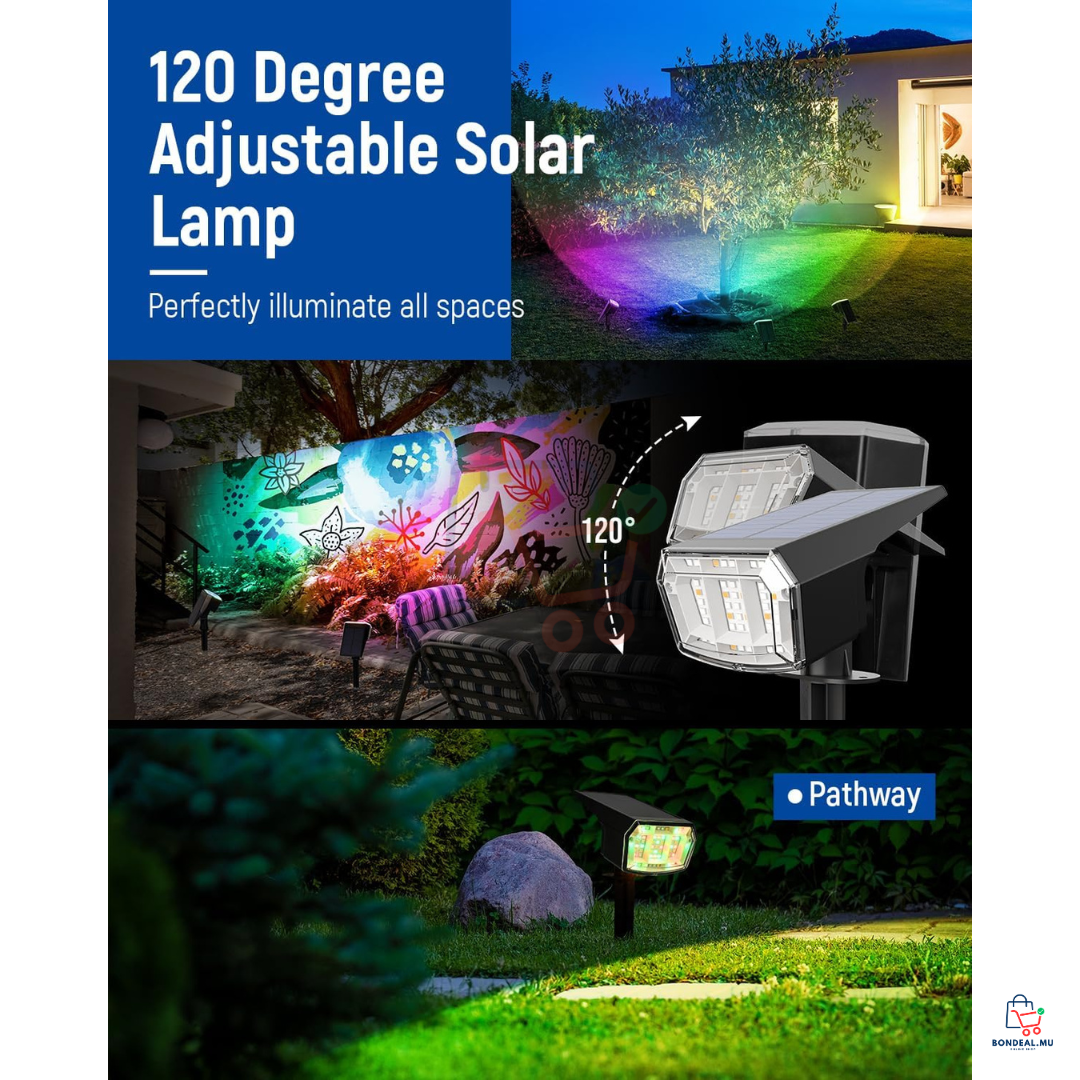 2 Pcs - RGB - Solar LED Spot