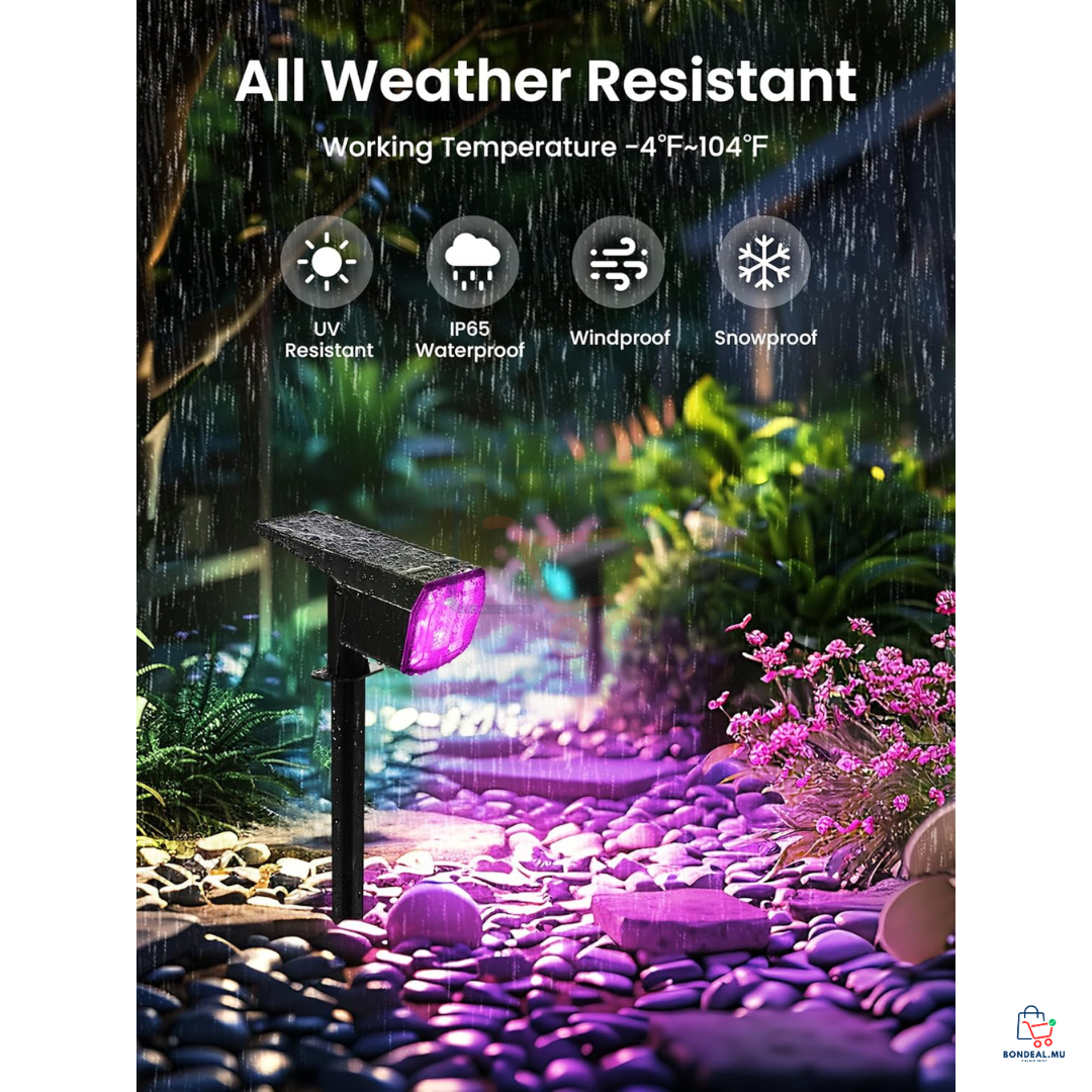 2 Pcs - RGB - Solar LED Spot
