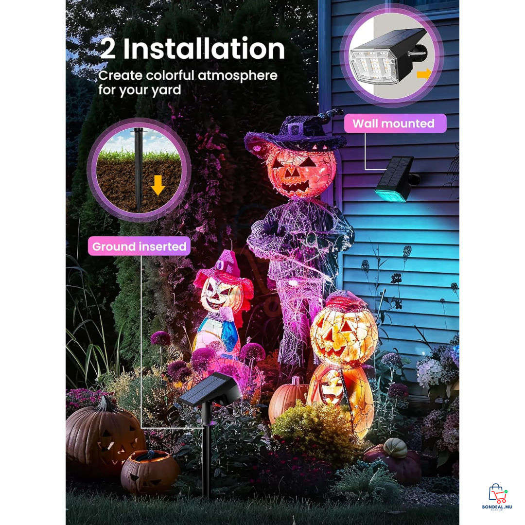 2 Pcs - RGB - Solar LED Spot